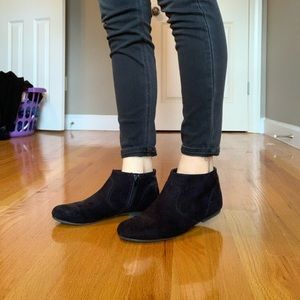 Simple black ankle booties